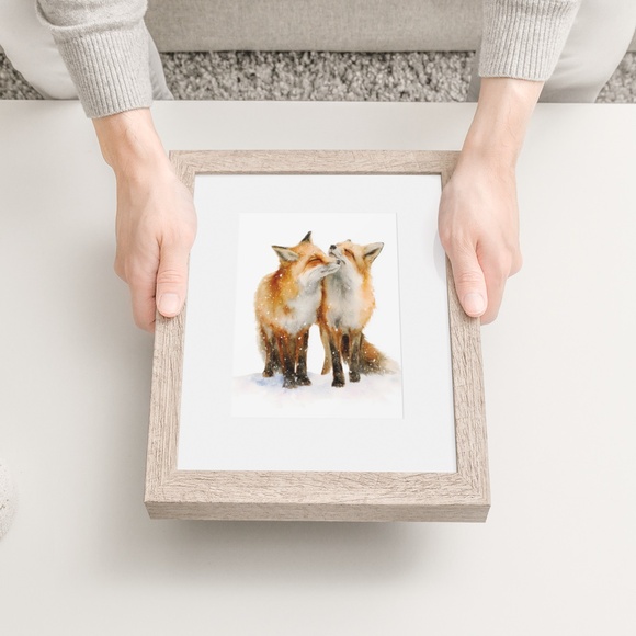 Watercolor Red Fox Wall Art Print, Unframed - Captivating Woodland Elegance - Picture 6 of 7